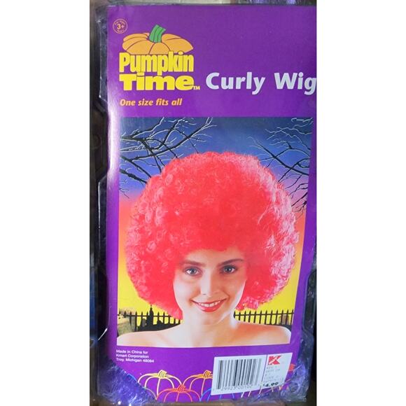 Vintage Pumpkin Time Halloween Wig Crimped Curly 60's & Extras Lot See Pictures - Picture 5 of 15